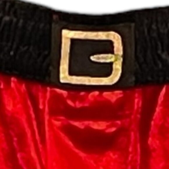 NEW Red Velvet Santa Boxers with Matching Santa Hat White Faux Fur Trim Size XL - Picture 4 of 10